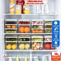 Sét 4 Hộp Đựng Thực Phẩm Tủ Lạnh Có Nắp Chất Liệu Nhựa Trong Suốt, tiện lợi