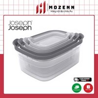 Set 4 hộp đựng thực phẩm Joseph Joseph 98472 Nest Storage - Tonal Grey đậy kín chống ám mùi