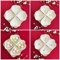 SET 4 HŨ ĐỰNG CHÈ, BÁNH TRÔI BÁNH CHAY KÈM KHAY GỖ
