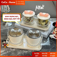 Set 4 khay mứt tết hộp đựng bánh kẹo tết khay bánh kẹo tết hộp đựng mứt tết hộp mứt tết Gia Dụng CoCo-DBK03