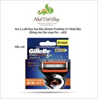 Set 4 Lưỡi Dao Cạo Râu Gillette ProGlide 5+1 Nhật Bản (Dùng cho Cán chạy Pin - 423)