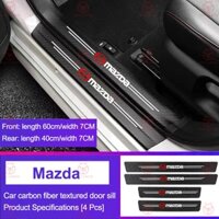 Set 4 Miếng Dán Bảo Vệ Cửa Xe Hơi Họa Tiết Sợi Carbon Cho Mazda Mazda2 Mazda3 CX3 CX5 BT50 CX30 MX5 CX8