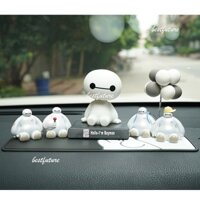 Set 4 Mô Hình Đồ Chơi big hero 6 baymax Lắc Đầu Dễ Thương Sáng Tạo Trang Trí Xe Hơi