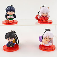 Set 4 Móc Khóa Mô Hình Nhân Vật Phim Inuyasha 4cm