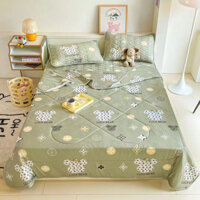 Set 4 món chăn hè chiếu cao non latex mẫu gấu lucky bear