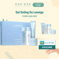 Set 4 Món Laneige Water Bank Blue Hyaluronic Kit cấp ẩm cho da