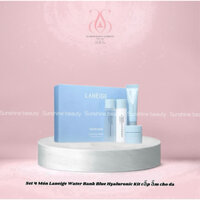 Set 4 Món Laneige Water Bank Blue Hyaluronic Kit cấp ẩm cho da