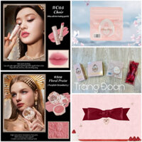Set 4 Món Make Up Flower Knows (son + phấn má + mút phấn + kẹp)
