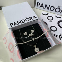 Set 4 món trang sức bạc Lily Silver, thiết kế gồm dây chuyền, lắc tay, bông tai,nhẫn chất liệu bạc ta - tặng kèm Fullbox