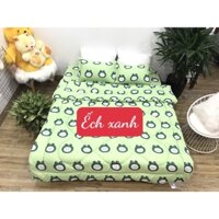 [set 4 món]Bộ Chăn phao kèm ga gối cotton poly 1m8x2m,chọn mẫu trên bài-mẫu ếch xanh