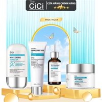 Set 4 mỹ phẩm dưỡng trắng da The CICI Niacinamide/Retinol/Alpha Arbutin cấp ẩm làm sáng phục hồi da mặt, làm mờ nám