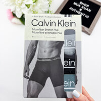 Set 4 quần Calvin Klein Micro Plus Boxer Brief - Black/Grey/Black Logo/Green, Size M