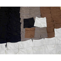 Set 4 quần legging đùi trơn màu đen nâu trắng xám cho bé gái