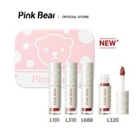 Set 4 son môi Pink Bear mini hiệu ứng sáng bóng 3g/ cây