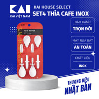 Set 4 Thìa cà phê inox KAI NEW WINNER COFFEE SPOON dùng để uống trà, cafe FA5187