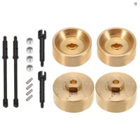 Set 4 Trục Bánh Xe Trước / Sau Bằng Đồng Thau Kích Thước 6MM Chuyên Dụng Cho Xe Hơi Axial SCX24 AXI90081 Axi0001 Axi0002 1 / 24 Axial SCX24 AXI90081 Axi0002