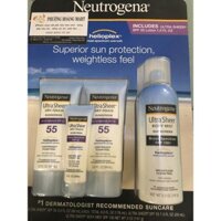 Set 4 tuýp kem chống nắng Neutrogena Ultra Sheer của Mỹ