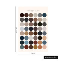 Set 48 Miếng  1 Tờ Miếng Dán Sticker Hoạ Tiết Chấm bi nhiều màu xinh xắn lalunavn - A19 - 9- Vintage Color