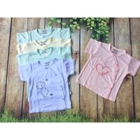 [Set 5] Áo sơ sinh cộc tay cúc lệch chất thông hơi cho bé - AC005| BABYSU