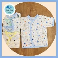 Set 5 áo sơ sinh cotton Tay Ngắn cài Xéo Họa Tiết JOU-Tomtom Baby cho bé trai, bé gái - BÉ GÁI - 1 Dưới 5kg