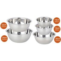 set 5 Âu trộn bột/tô trộn bột/ bowl trộn bột inox hàng nhật