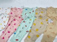 Set 5 bộ dài tay thun lạnh họa tiết cho bé sơ sinh Taco Size 1 (2-4 kg)