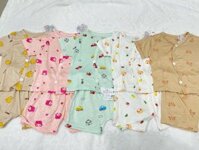 Set 5 bộ ngắn tay thun lạnh họa tiết cho bé sơ sinh Taco Size 2 (4-5 kg)