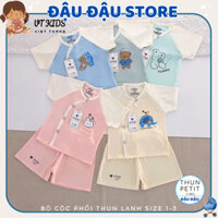 Set 5 Bộ Quần áo sơ sinh cộc tay VT thun lạnh hàn quốc cho bé sơ sinh trai gái 0-9 tháng [CL03] Đậu Đậu Store