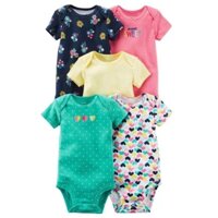 Sét 5 Body đùi, bodysuit ngắn tay bé gái xuất xịn size 0M-24M