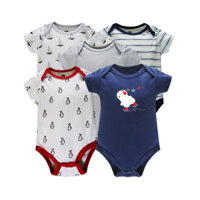 Set 5 bodysuit cộc tay chim cánh cụt