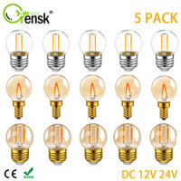 Set 5 Bóng Đèn Dây Tóc E27 E12 E14 12V 24V 220V 1W 10W Thay Thế Chuyên Dụng