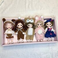 Set 5 búp bê đồ chơi Barbie cao 17cm có khớp, đồ chơi công chúa quà tặng sinh nhật tặng bé full box