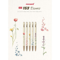 Set 5 Bút Bi monami 153 Có Thể Thu Vào 0.5mm Màu Đen