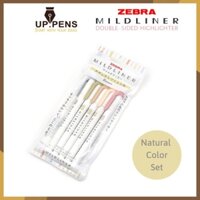 Set 5 bút highlight hai đầu Zebra Mildliner Double-Sided Highlighter – 5 Natural Color Set