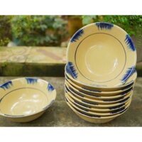 Set 5 cái tô tượng hoa xanh, bát đựng canh, ăn phở