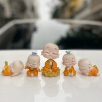 Set 5 chú tiểu chim thú trang trí tablo ô tô, bàn làm việc, trang trí tiểu cảnh kèm băng keo by Otovip