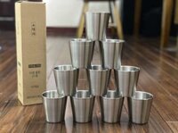 Set 5 cốc inox 304 cách nhiệt xuất Hàn Quốc (150ml/ cốc)