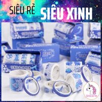 Set 5 cuộn băng dính - washi tape 12 cung hoàng đạo blue trang trí sổ - Aquarius