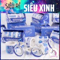 Set 5 cuộn băng dính - washi tape 12 cung hoàng đạo blue trang trí sổ - cancer