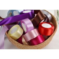 set 5 cuộn ruy băng lụa nhiều màu rộng 4cm