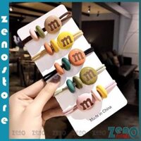 Set 5 dây buộc tóc chữ M, Dây Cột Tóc, Chun Buộc Tóc Nhiều Màu PT31 - Lẻ 1c