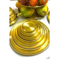 Set 5 đĩa đựng hoa quả, thức ăn đa năng, 5 Size khác nhau màu vàng sang trọng
