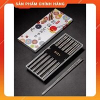 Set 5 đôi đũa inox cao cấp 304 mẫu hoa anh đào nhật bản 1189