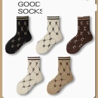 Set 5 đôi tất cao cổ cho bé Thể thao Họa tiết Giicu cao cấp