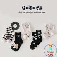 Set 5 đôi tất cao cổ hoạ tiêt Hàn Quôc cho bé