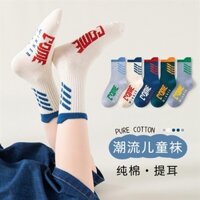 Set 5 đôi tất cổ cao nhiều màu cho bé (TTT-42) Richkidsstore2021