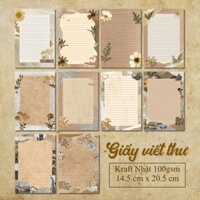 SET 5 GIẤY KRAFT VIẾT THƯ A5 PHONG CÁCH VINTAGE T.CRAFT HOUSE