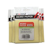 Set 5 giấy note nhiều màu STACOM - 76100mm - vàng