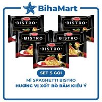 [SET 5 GÓI] - ACECOOK - Mì spaghetti Bistro Xốt bò bằm kiểu Ý, mì ý spagetti xốt bò bằm Bistro Acecook (95g/gói)