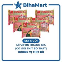 [SET 5 GÓI] - VIFON - Mì Hoàng Gia hương vị Thịt Bò (có gói thịt bò thật), Mì thịt bò ăn liền Vifon Hoàng Gia (130g/gói)